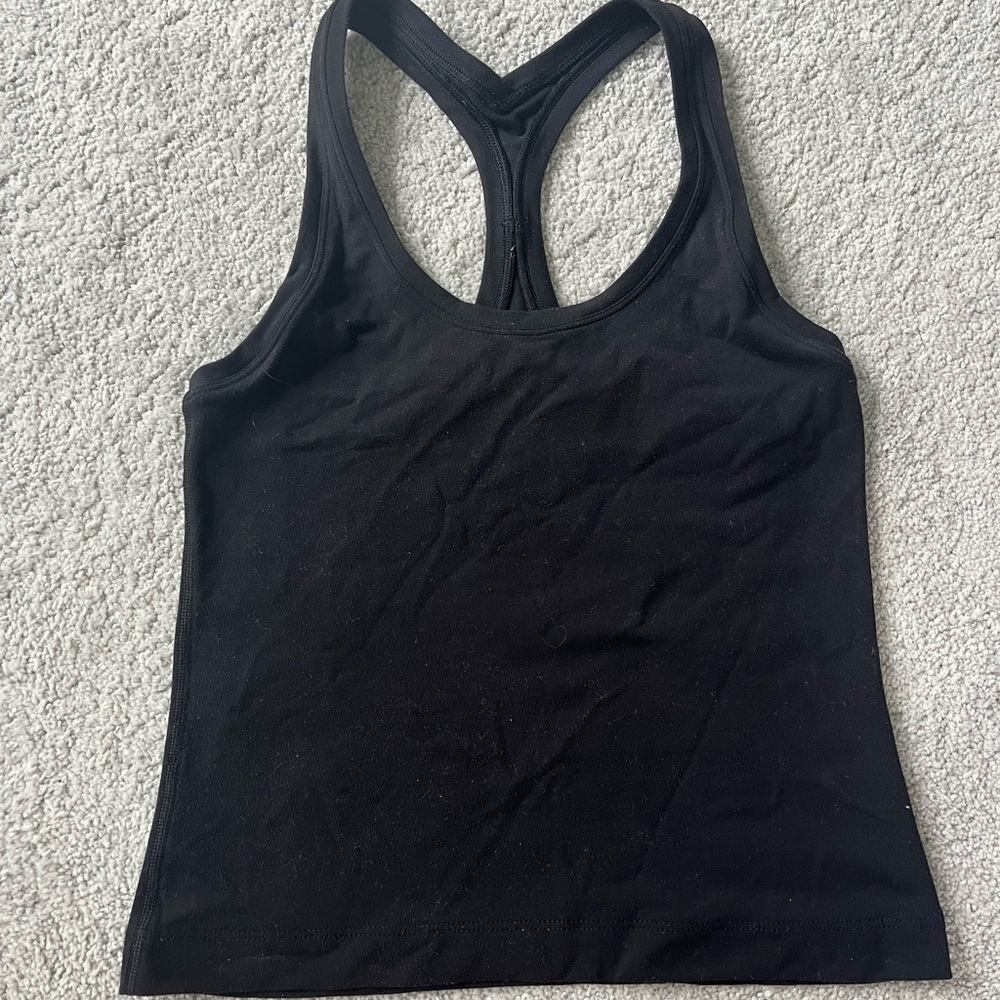 Lululemon Cropped Racerback Size 4 or 6 Black
